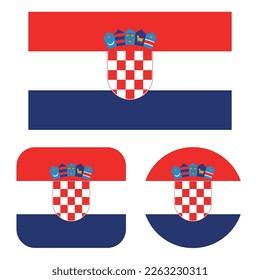 Croatia Flag In Rectangle Square And Circle Vectorart