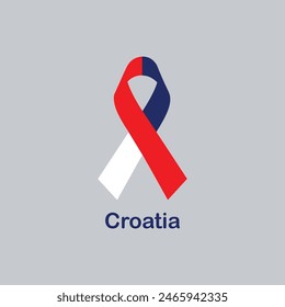 Croatia flag ribbon design vector