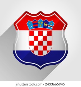 Croatia Flag Road Sign Illustration