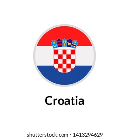 Croatia flag round flat icon, european country vector illustration