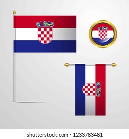 Croatia flag set