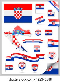 Croatia Flag Set - Vector Collection
