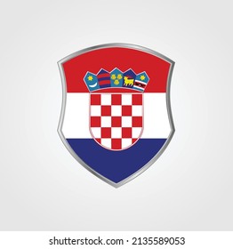 Croatia Flag with Shield Frame. National Flag