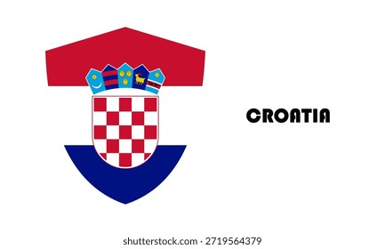 Kroatien Flagge in Form eines Schildes (Plakette)