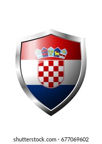 croatia flag Shield sign vector