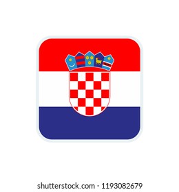 Croatia flag. Croatia square flag. Croatia symbol.