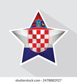 Icono de forma de estrella de bandera de Croacia