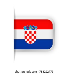 Croatia Flag Vector Bookmark Icon - Illustration