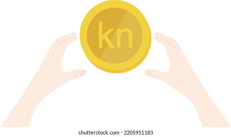 Croatia Flag vector hand drawn,Croatian kuna vector hand drawn