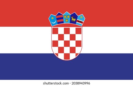 Croatia flag vector icon in official color and proportion correctly