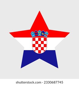 Croatia flag vector icons set of illustrations in the shape of heart, star, circle and map
