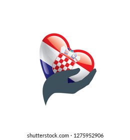 Croatia flag, vector illustration on a white background