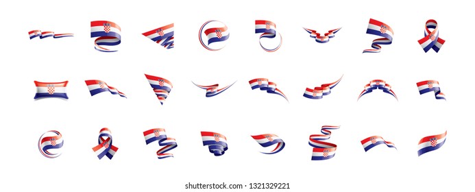 Croatia flag, vector illustration on a white background