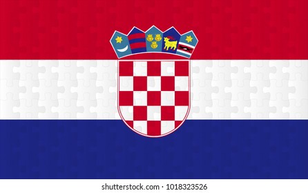 Croatia Flag. Vector image of Croatia Flag 144 pieces of jigsaw puzzles Vector eps 10 illustration.