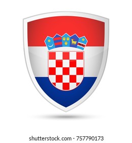 Croatia Flag Vector Shield Icon - Illustration