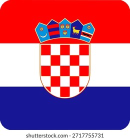 Croatia flag vector. Croatia simple flag with accurate colors and the iconic red and white checkerboard coat of arms. Croatia flag on white background