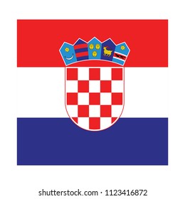 Croatia Flag Vector Square Icon - Illustration, Flag of Croatia. Abstract concept, icon, square, button. Raster illustration on white background.