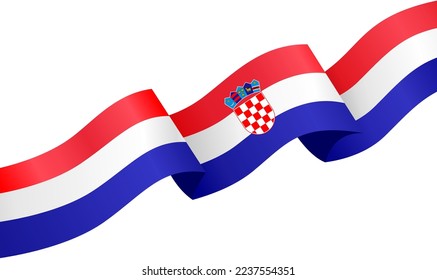 Croatia  flag wave  isolated  on png or transparent background,Symbol Croatia ,template for banner,card,advertising ,promote,and business matching country poster, vector illustration