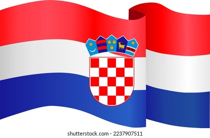 Croatia  flag wave  isolated  on png or transparent background,Symbol Croatia ,template for banner,card,advertising ,promote,and business matching country poster, vector illustration