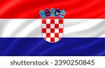 Croatia flag waving. Background. Vector