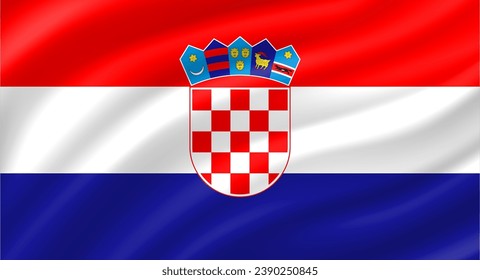 Croatia flag waving. Background. Vector