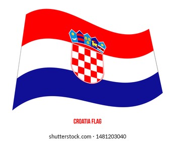 Croatia Flag Waving Vector Illustration on White Background. Croatia National Flag.