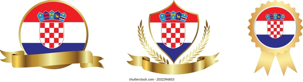 Kroatien Flaggen. Länderkarten