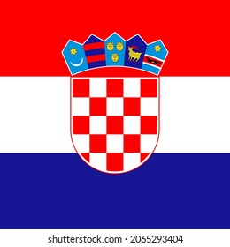 Croatia Flat Square Country Flag Icon