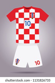 croatia football or soccer jersey, red and white 