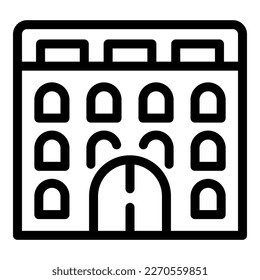 Croatia fortress icon outline vector. Travel map. City skyline