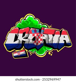 Croatia in  graffiti art style