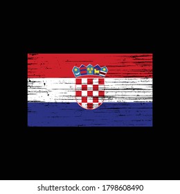 Croatia Grunge Distress Country Flag Illustration Vector