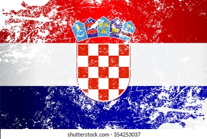 Croatia Grunge Texture Flag. Grunge effect can be cleaned easily.