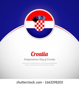 Croacia feliz día de la independencia con colorida bandera nacional de fondo
