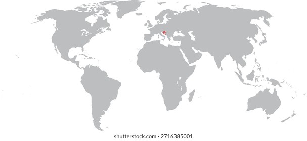 Croacia destacada en el diseño del Vector del mapa mundial