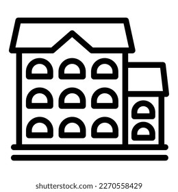 Croatia house icon outline vector. Map city. Skyline town