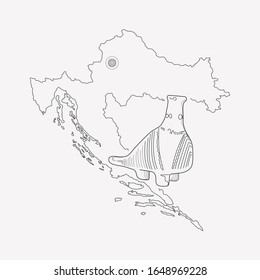 Croatia icon line element. Vector illustration of croatia icon line isolated on clean background for your web mobile app logo design.