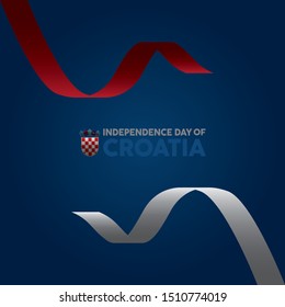 Croatia Independence Day. 8 October. Waving flag. Vector illustration.