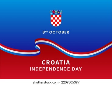 Croatia Independence Day 8 October Background Vector Illustration