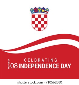 Croatia Independence Day Abstract Flag