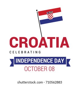 Croatia Independence Day Abstract Flag