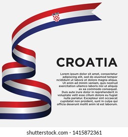 Croatia independence day with flag, vector illustration on a white background - Vector