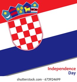 Croatia independence day with flag vector illustration for web