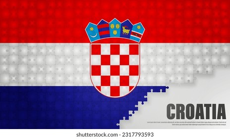 Croatia jigsaw flag background. Element of impact for the use you want to make of it.