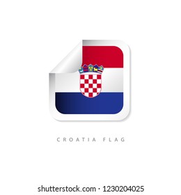 Croatia Label Flags Vector Template Design Illustration