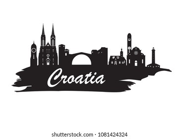 Croatia Landmark Global Travel And Journey paper background. Vector Design Template.used for your advertisement, book, banner, template, travel business or presentation