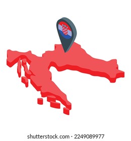 Croatia landmark teritory icon isometric vector. City travel. Cute building