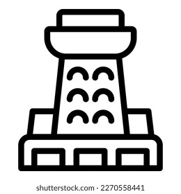 Croatia lighthouse icon outline vector. City skyline. Map zagreb