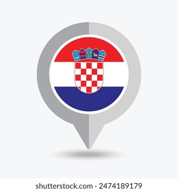 Croatia Location Pin Icon Vector Illustration