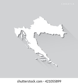 Croatia Long Shadow Vector Map